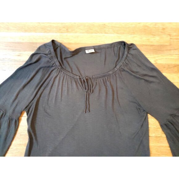 Wrangler Boho Casual Cowgirl Gothic Flared Sleeve Sz Large Lightweight Top Black - Picture 2 of 8